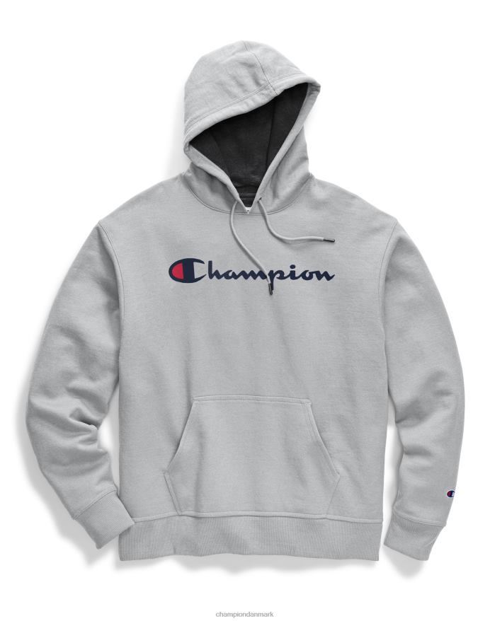 Champion powerblend hættetrøje script logo V6J66135 oxford grå