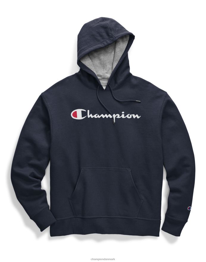 Champion powerblend hættetrøje script logo V6J66136 flåde