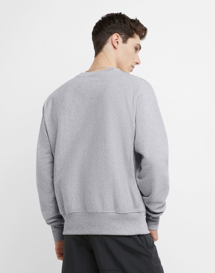 Champion reverse weave crew c logo patch V6J6620 oxford grå