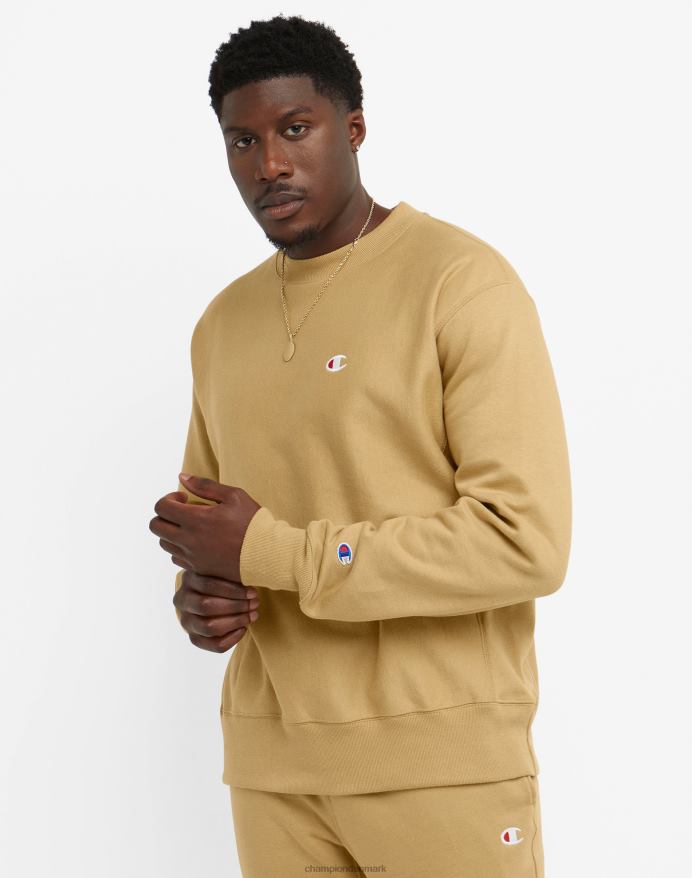 Champion reverse weave crew c logo patch V6J6621 sandsten