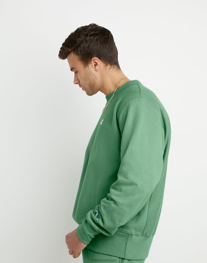 Champion reverse weave crew c logo patch V6J6624 indfødt bregnegrøn