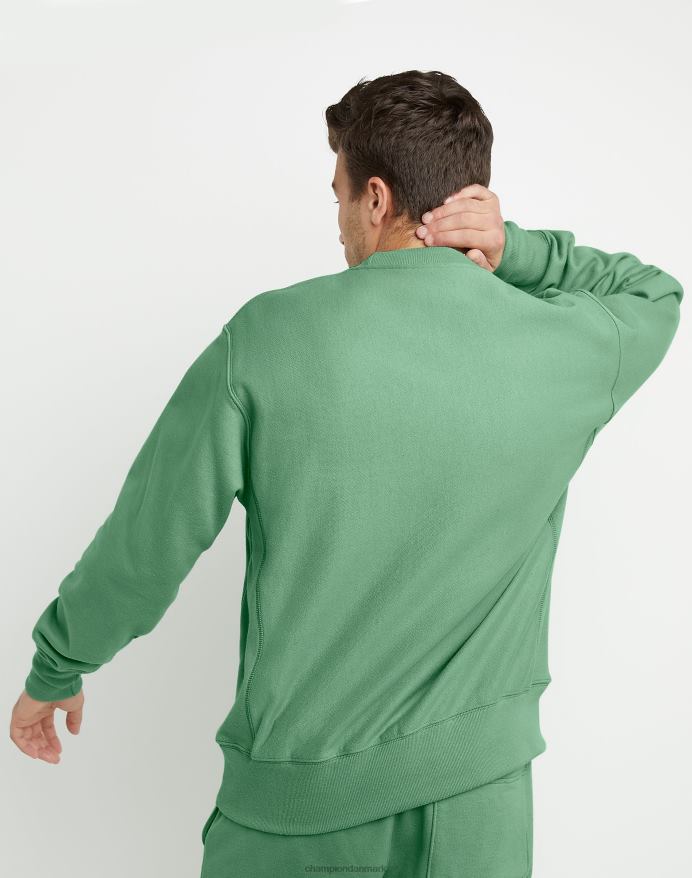Champion reverse weave crew c logo patch V6J6624 indfødt bregnegrøn