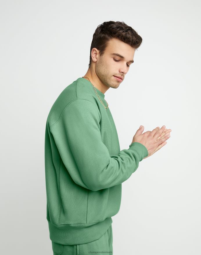 Champion reverse weave crew c logo patch V6J6624 indfødt bregnegrøn