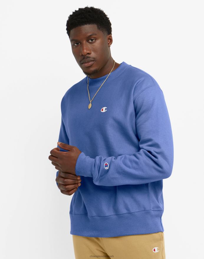 Champion reverse weave crew c logo patch V6J6627 dyb forte blå