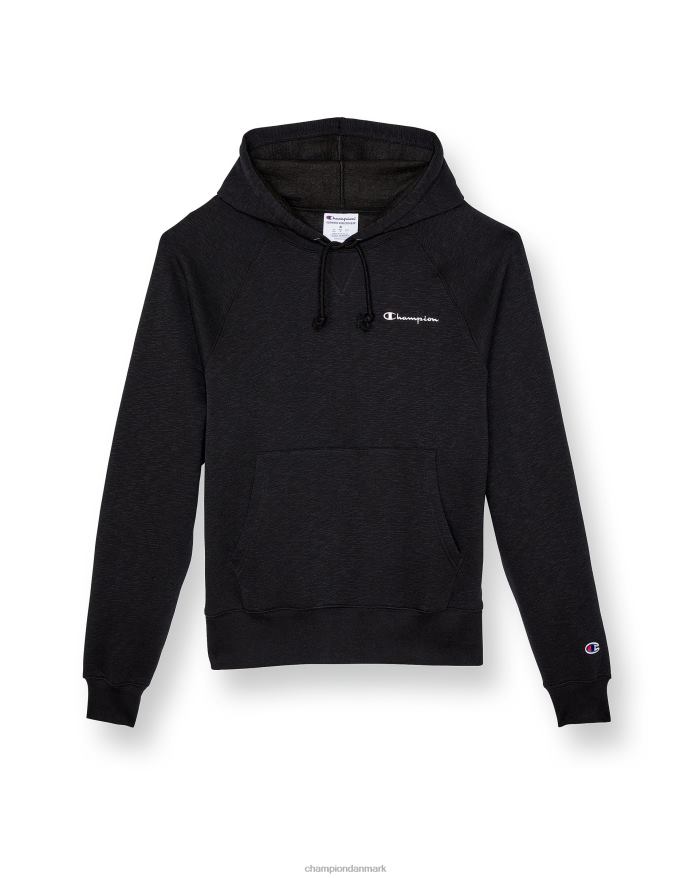 Champion slub fleece hættetrøje broderet skrift V6J66160 sort