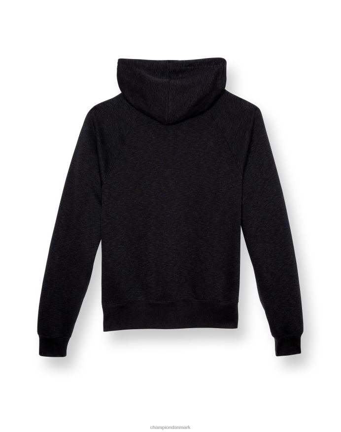 Champion slub fleece hættetrøje broderet skrift V6J66160 sort