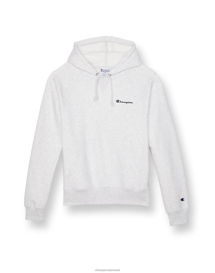 Champion slub fleece hættetrøje broderet skrift V6J66161 sølvgrå