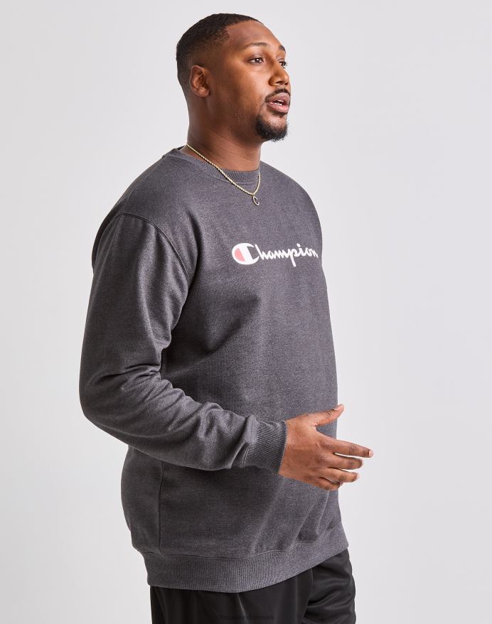 Champion store og høje powerblend crew klassiske script logo V6J6690 granitlyng