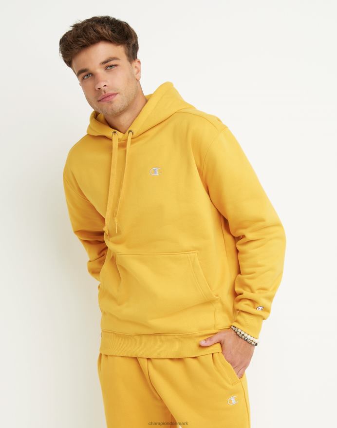 original champion super fleece hætte broderet c logo V6J66115 kongeligt guld