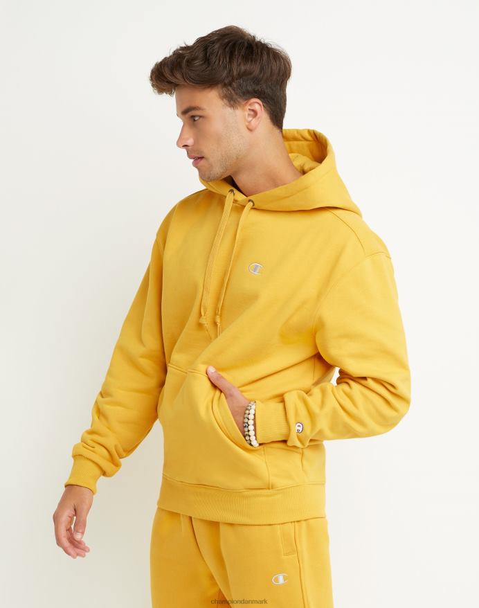 original champion super fleece hætte broderet c logo V6J66115 kongeligt guld