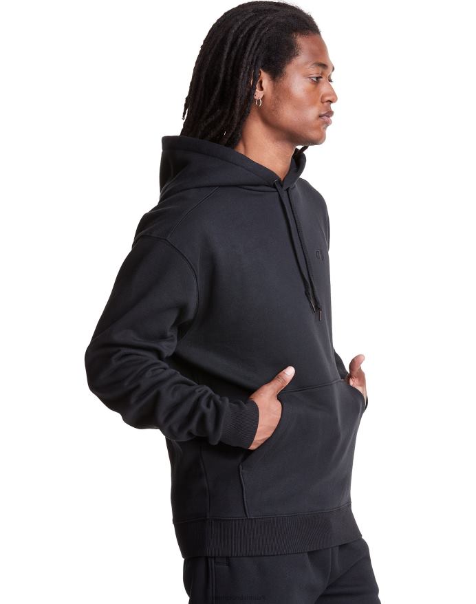 original champion super fleece hætte broderet c logo V6J66117 sort