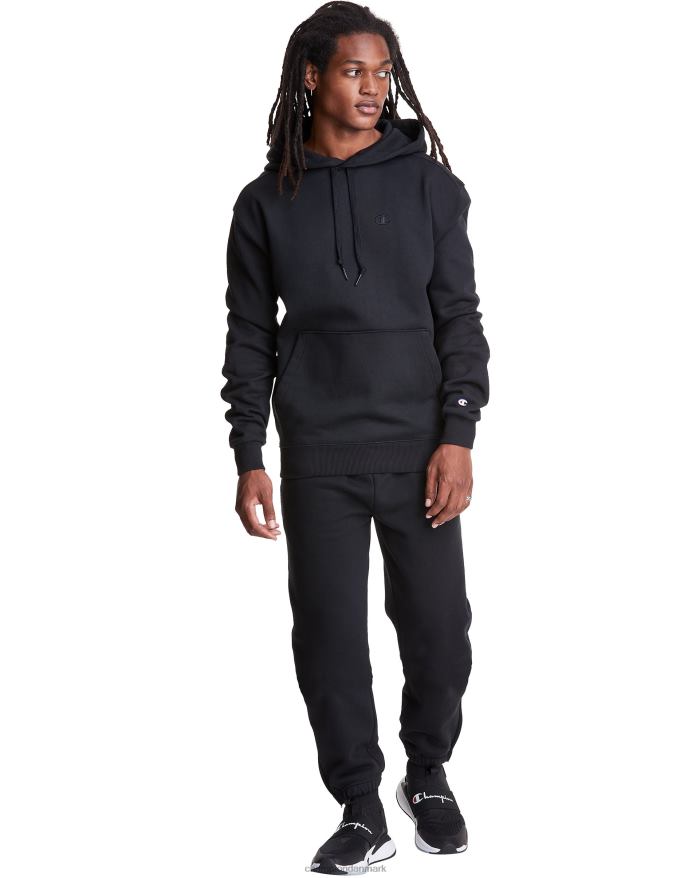 original champion super fleece hætte broderet c logo V6J66117 sort