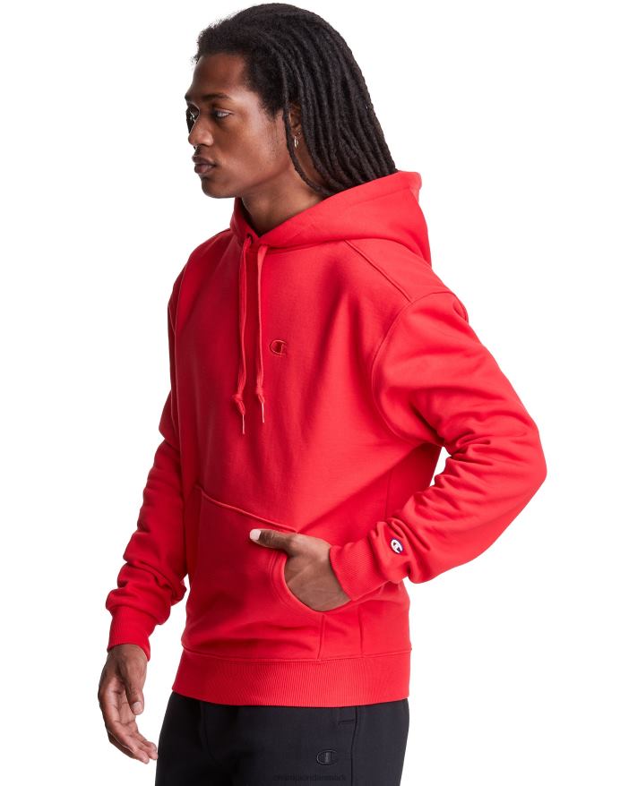 original champion super fleece hætte broderet c logo V6J66119 rød