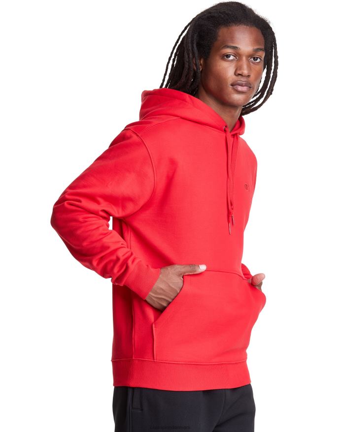 original champion super fleece hætte broderet c logo V6J66119 rød