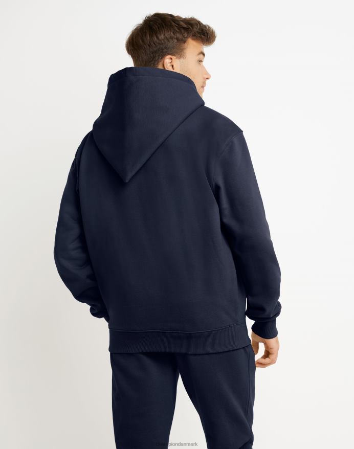 original champion super fleece hætte broderet c logo V6J66120 atletisk flåde