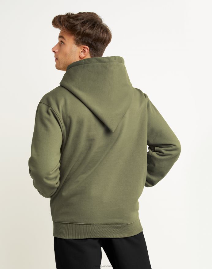 original champion super fleece hætte broderet c logo V6J66121 fragt oliven