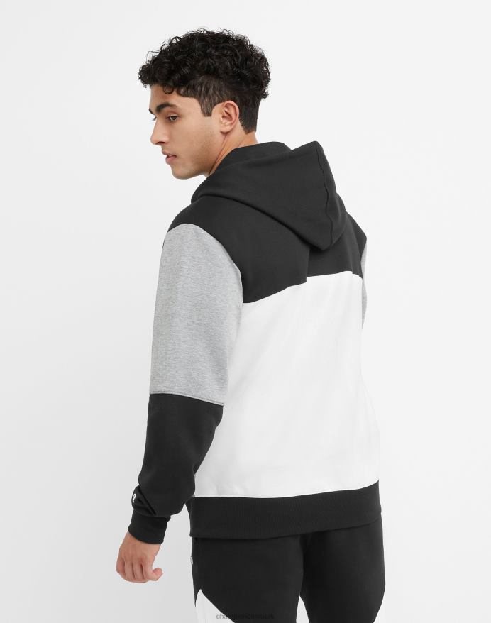 Champion flex colorblock hættetrøje V6J66174 sort/hvid/oxfordgrå