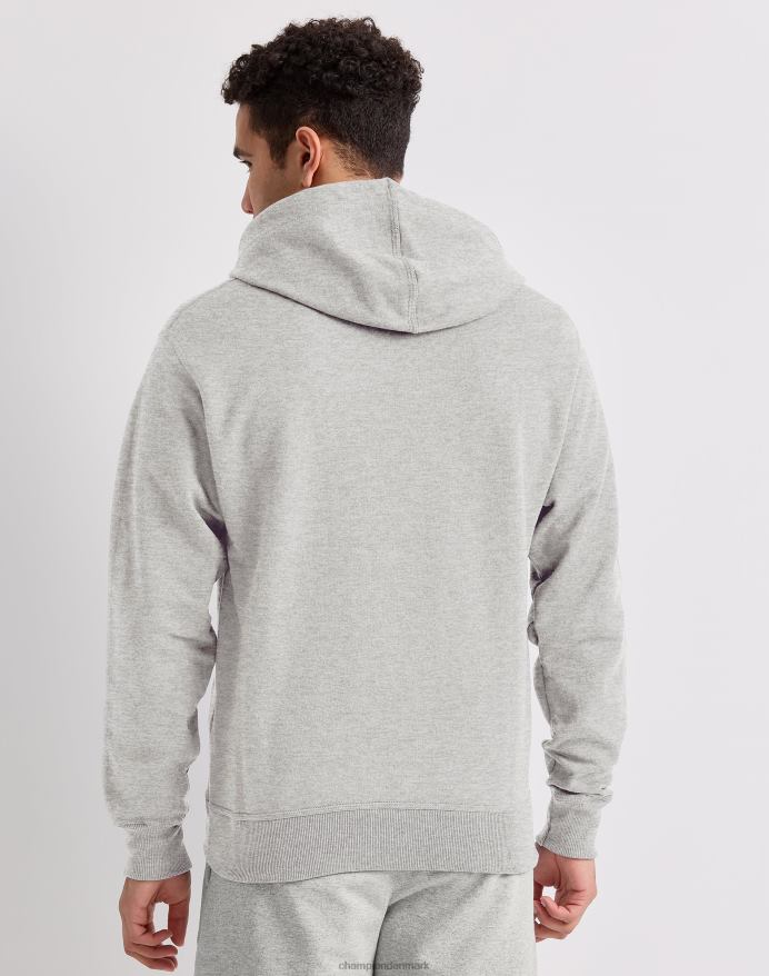 Champion klassisk fleece hættetrøje med fuld lynlås c logo og script på applikation V6J66179 bleget stencremelyng
