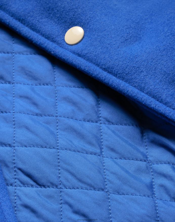 Champion letterman jakke stor c V6J66175 kongeblå blast/frisk tan