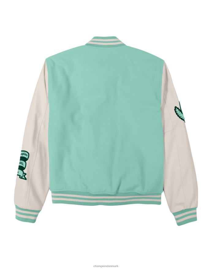 Champion letterman jakke stor c V6J66176 ren mynte/kridhvid