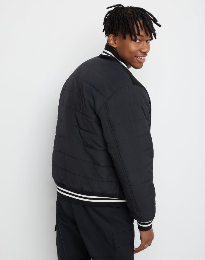 Champion premium lettermans jakke kollegialt broderet grafik på twill V6J66198 sort