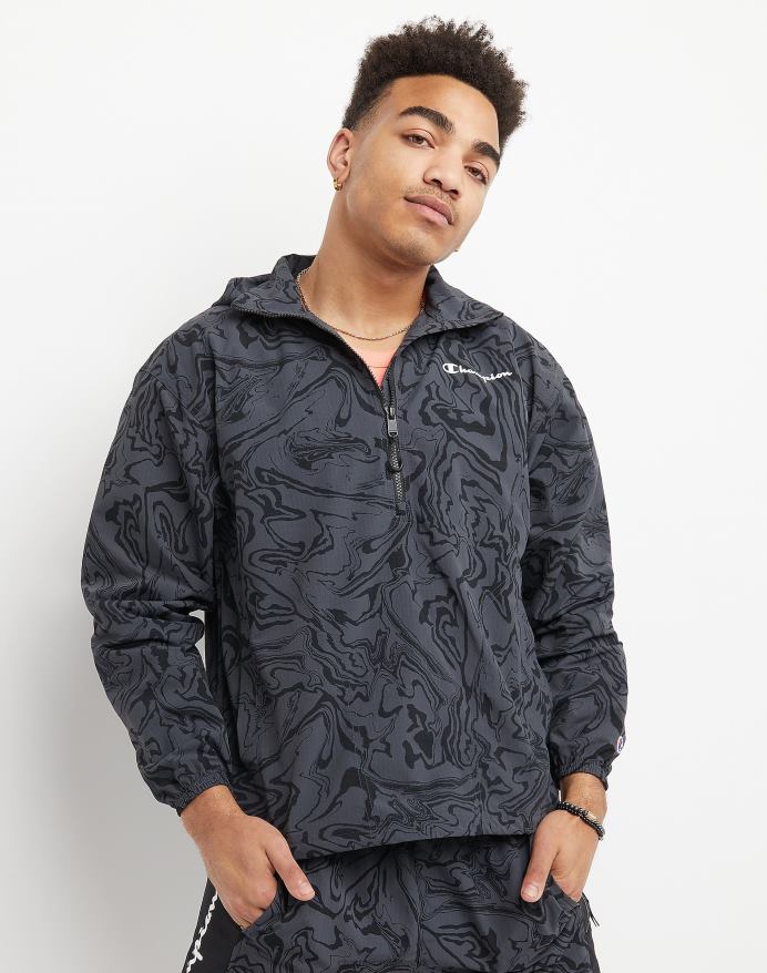 Champion ripstop anorakjakke script camo V6J66171 flydende marmor stealth