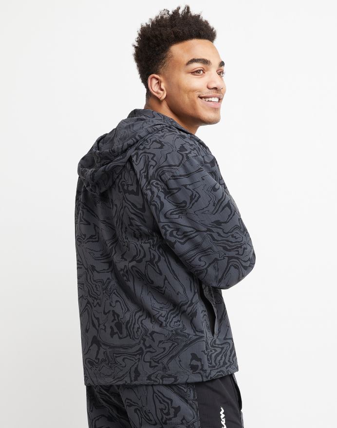 Champion ripstop anorakjakke script camo V6J66171 flydende marmor stealth