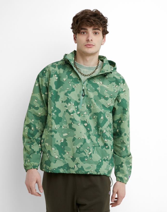 Champion ripstop anorakjakke script camo V6J66172 cc camo alt om oliven