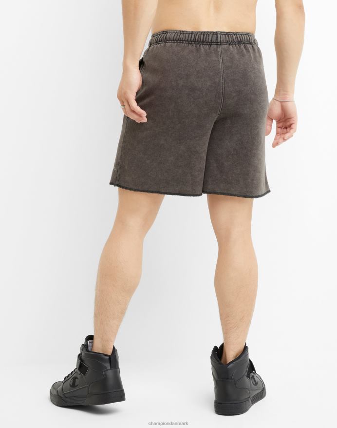 Champion acid wash shorts bølget logo 7 V6J66407 syrevask sort