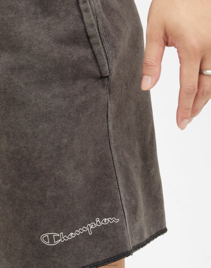 Champion acid wash shorts bølget logo 7 V6J66407 syrevask sort
