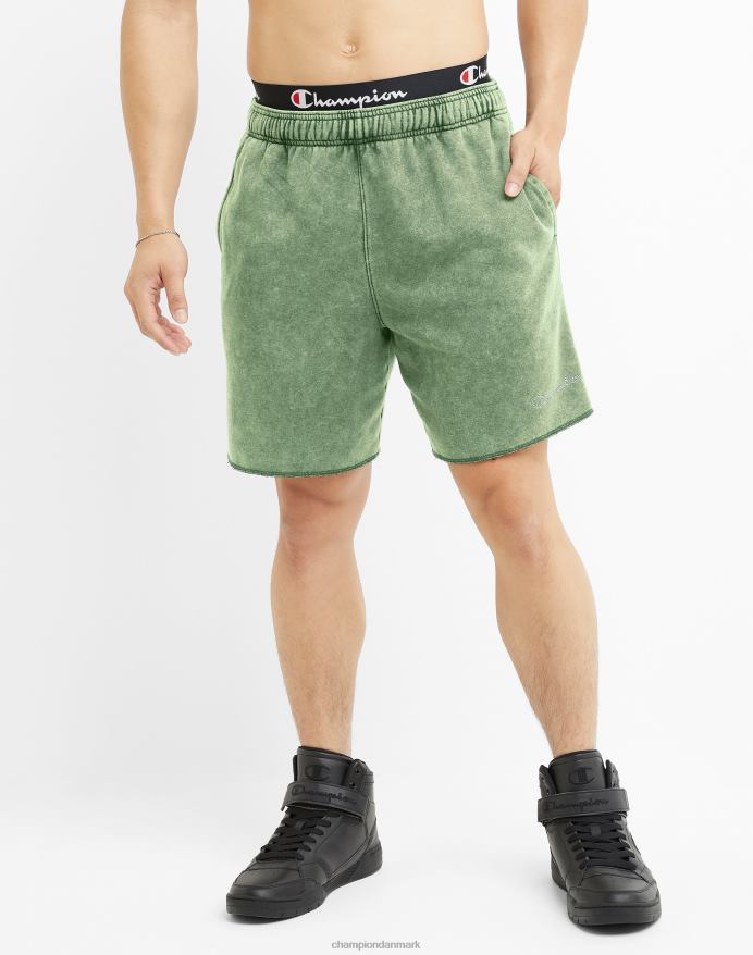 Champion acid wash shorts bølget logo 7 V6J66408 syrevask alt om oliven