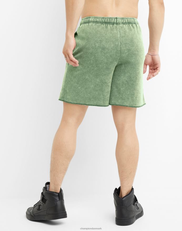 Champion acid wash shorts bølget logo 7 V6J66408 syrevask alt om oliven