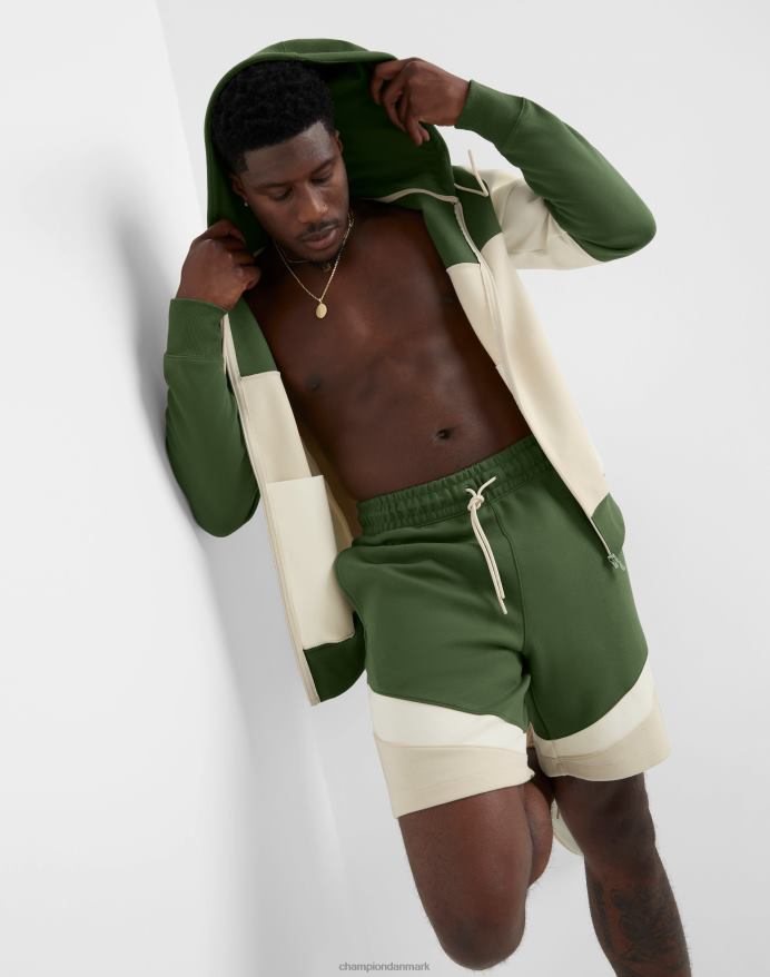 Champion flex shorts farveblokeret 9 V6J66375 cargo oliven/hvid/frisk tan