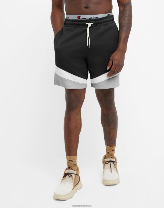 Champion flex shorts farveblokeret 9 V6J66376 sort/hvid/oxfordgrå