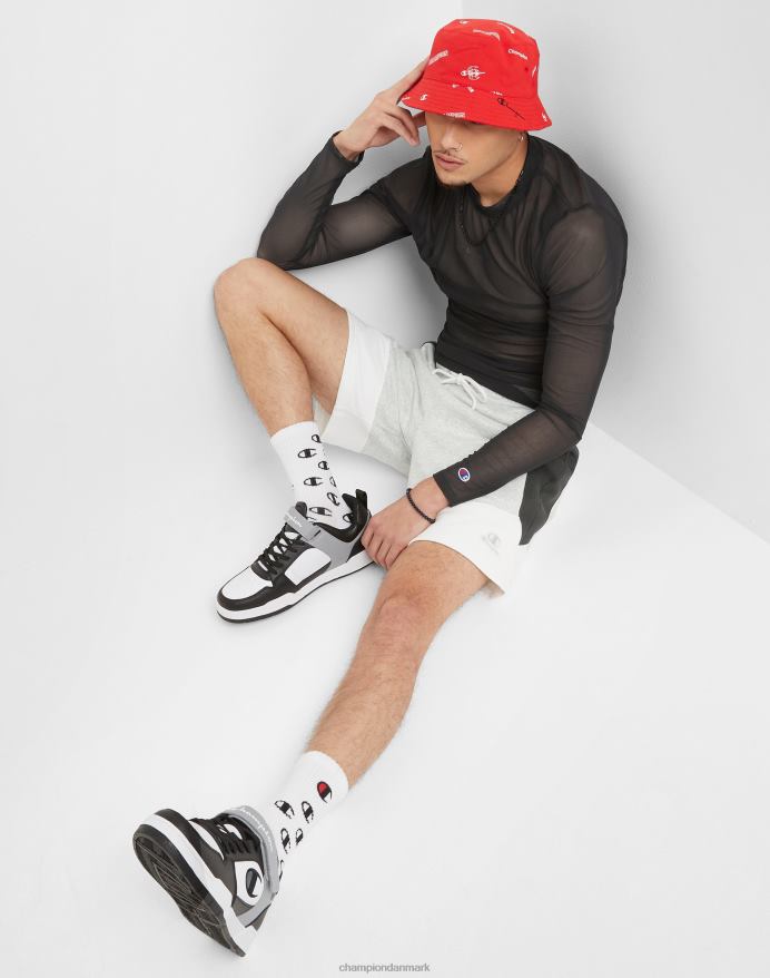 Champion klassiske fleeceshorts farveblokeret 8 V6J66344 stencreme lyng/sort/hvid