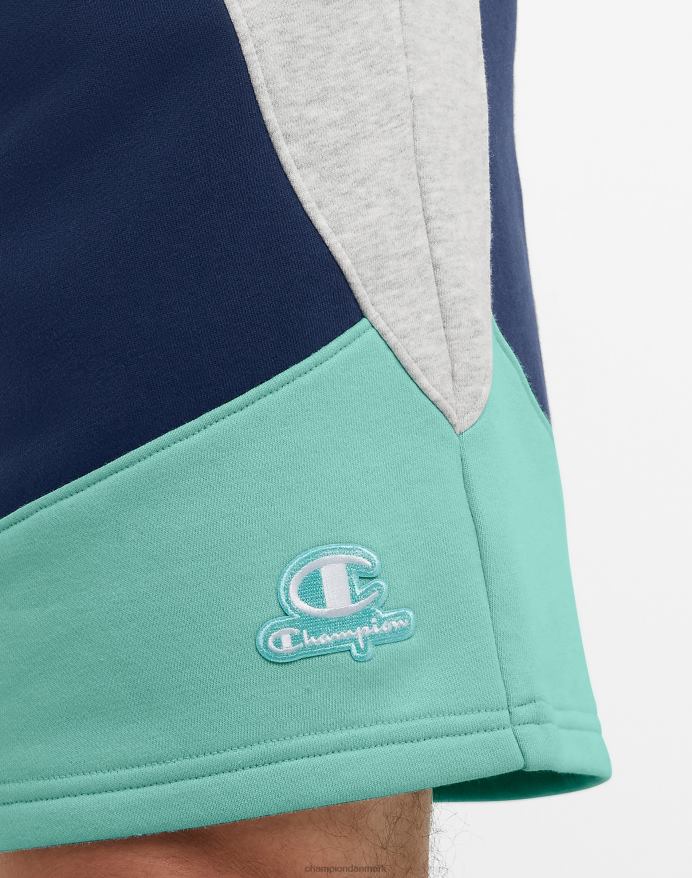 Champion klassiske fleeceshorts farveblokeret 8 V6J66345 marineblå/stencreme/ren mynte