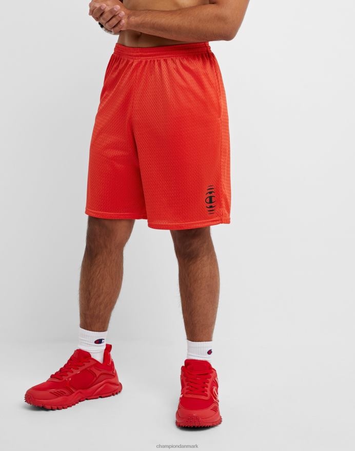 Champion klassiske grafiske mesh-shorts vibrerende c 9 V6J66401 solkarminrød
