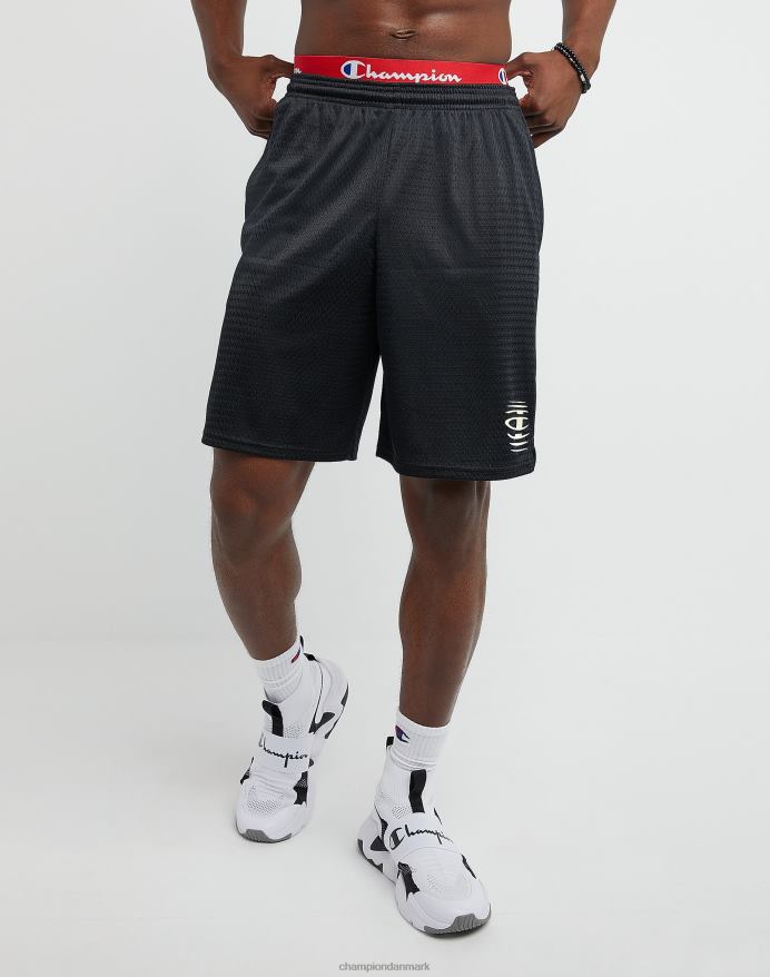 Champion klassiske grafiske mesh-shorts vibrerende c 9 V6J66403 sort