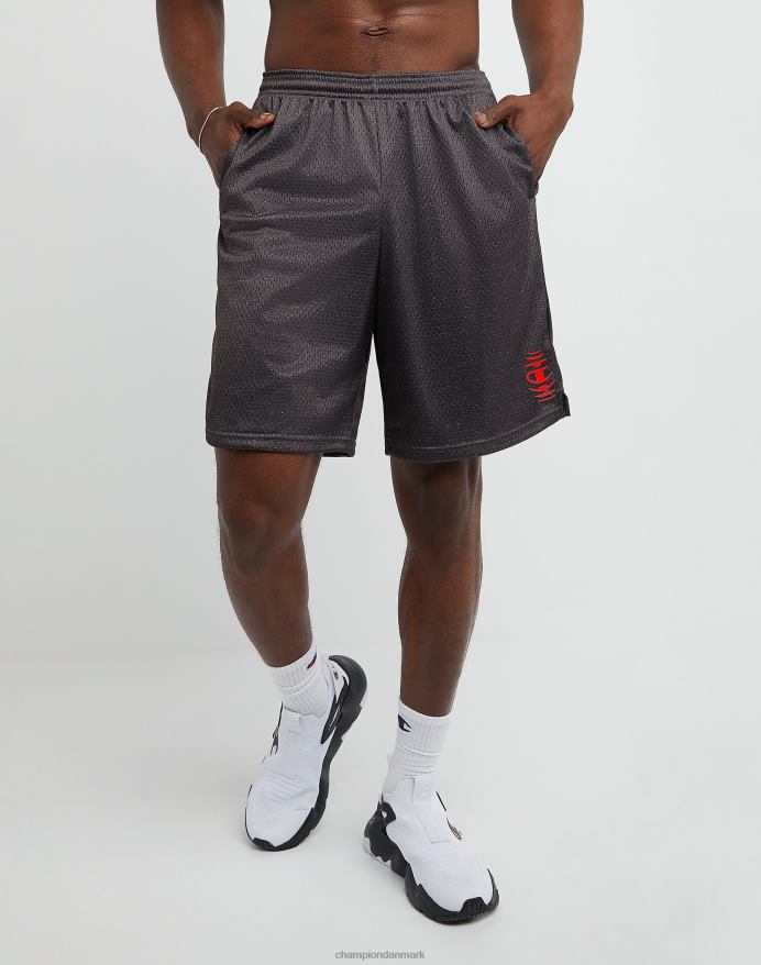 Champion klassiske grafiske mesh-shorts vibrerende c 9 V6J66405 granitlyng