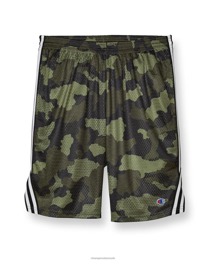 Champion lacrosse shorts over hele print 9 V6J66390 mesh camo cargo oliven