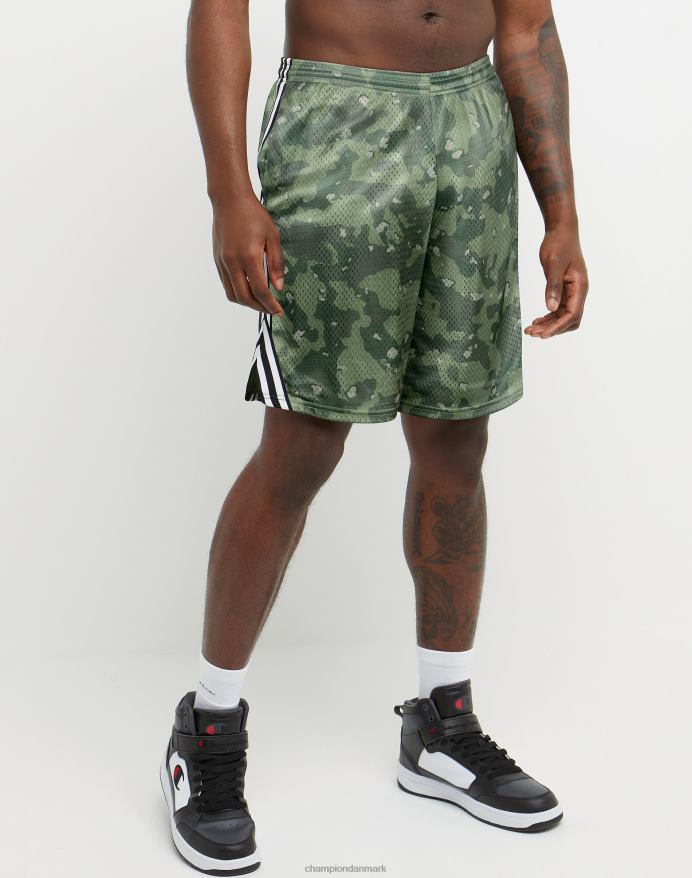 Champion lacrosse shorts over hele print 9 V6J66394 cc camo alt om oliven