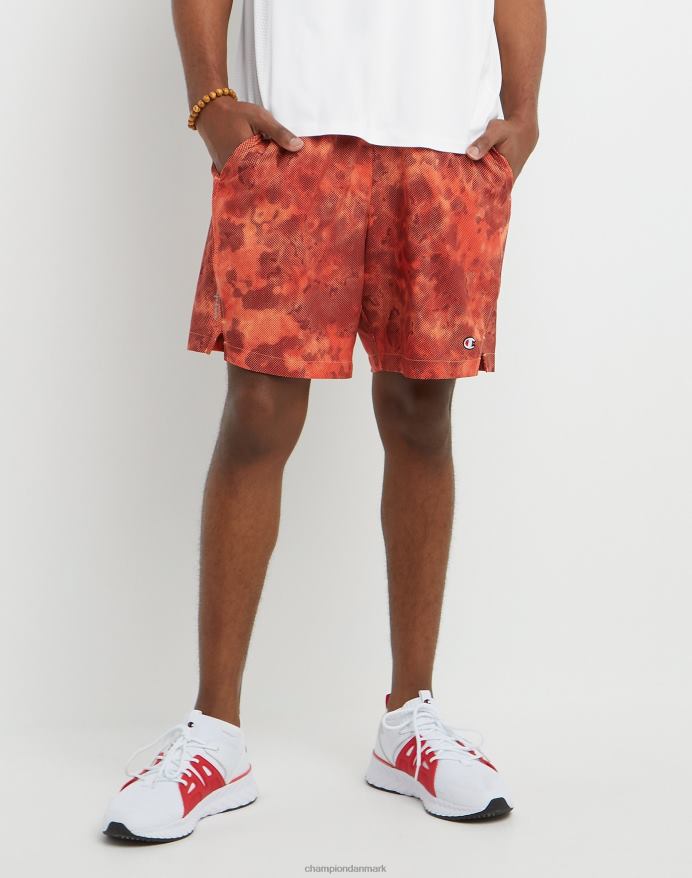 Champion mvp shorts allover print 7 V6J66355 mesh planet terræn rød glød