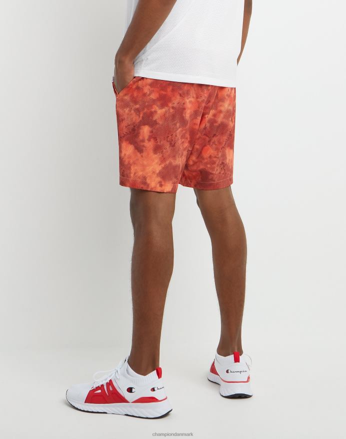Champion mvp shorts allover print 7 V6J66355 mesh planet terræn rød glød