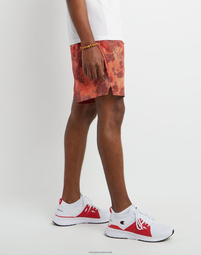 Champion mvp shorts allover print 7 V6J66355 mesh planet terræn rød glød