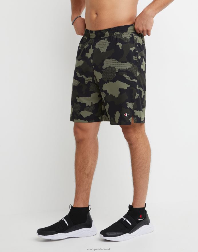 Champion mvp-shorts fugttransporterende script og c-logoer 9 V6J66346 mesh camo cargo oliven