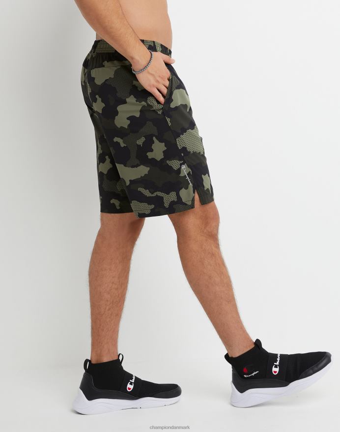 Champion mvp-shorts fugttransporterende script og c-logoer 9 V6J66346 mesh camo cargo oliven