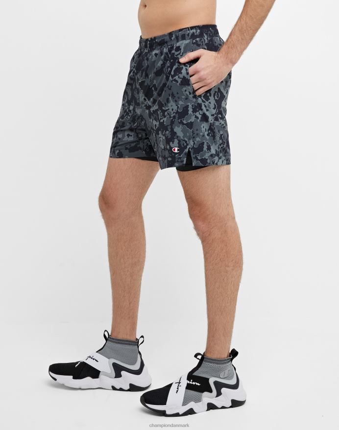 Champion mvp-shorts med total støttepose camo 5 V6J66342 krater camo sort