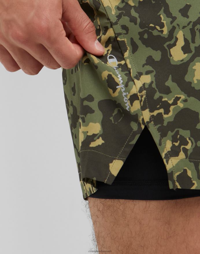 Champion mvp-shorts med total støttepose camo 5 V6J66343 krater camo cargo oliven