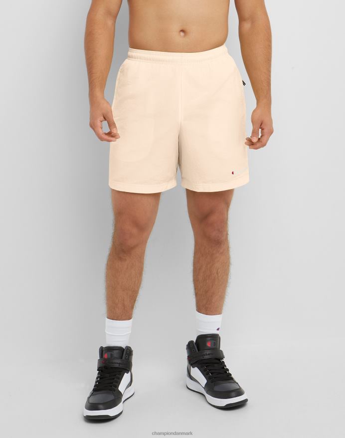 Champion nylon opvarmningsshorts med mesh-foring script-logo 6 V6J66417 frisk solbrun