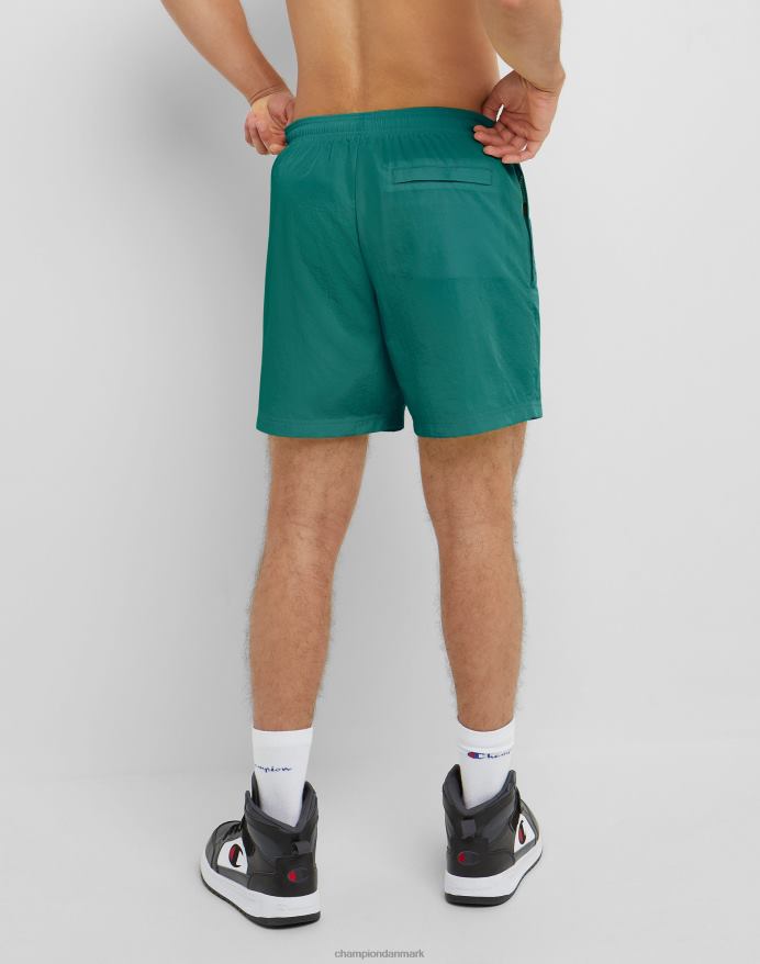Champion nylon opvarmningsshorts med mesh-foring script-logo 6 V6J66420 everglade grøn